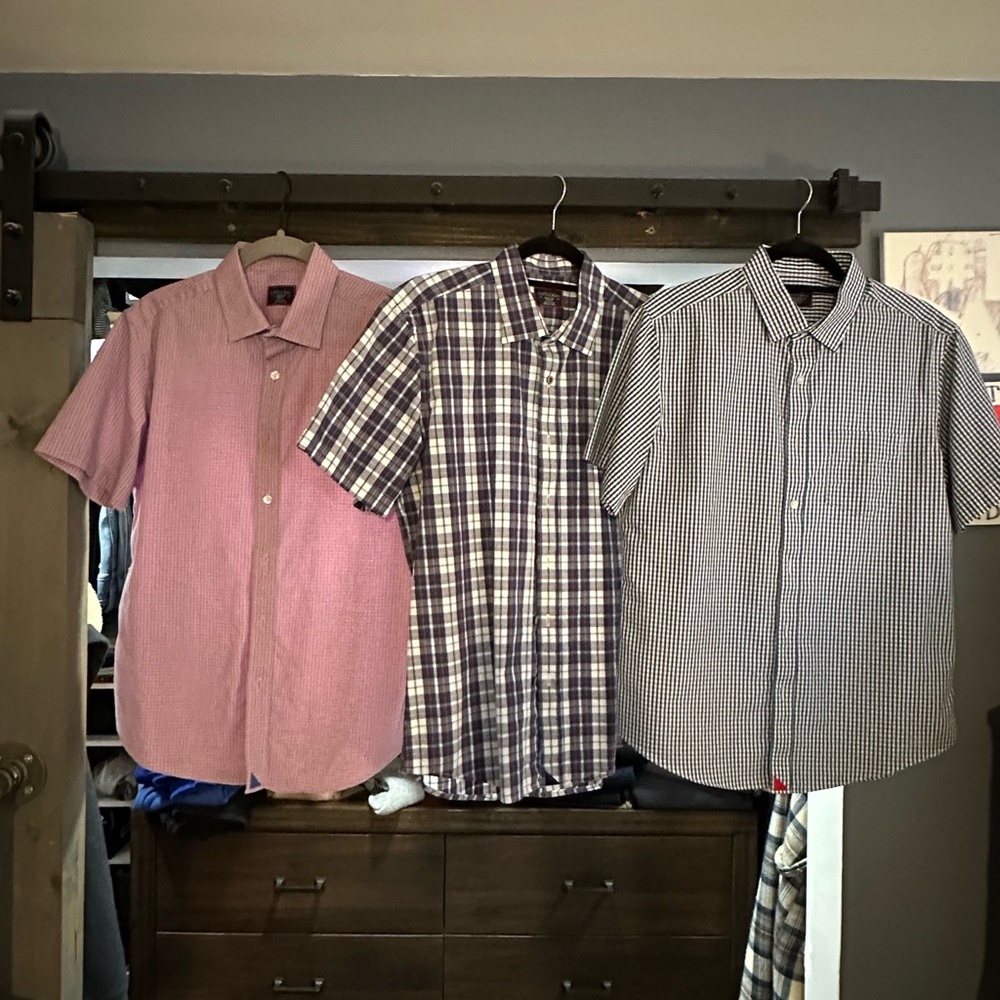 (3) UntuckIt S/S Button Down Casual Shirts (Medium Slim Fit)